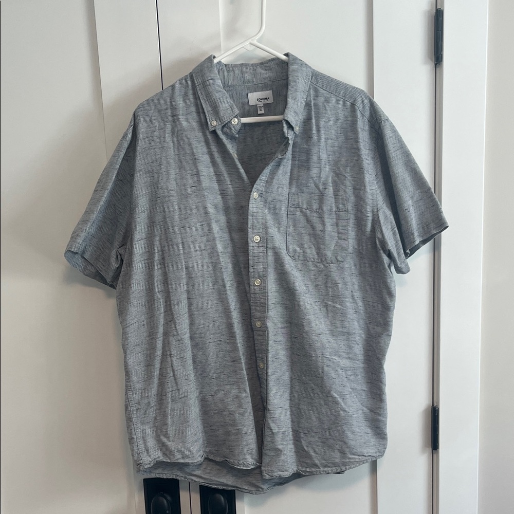 NWOT Sonoma Men's Casual Gray Button Down Shirt XL